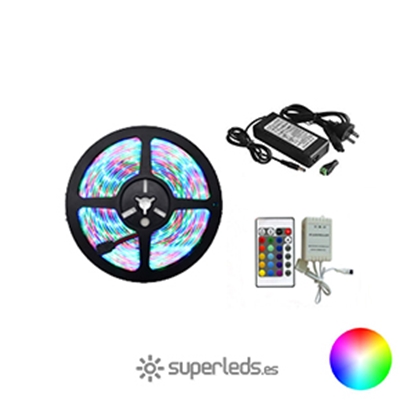 Imagen de KIT Tira LED SMD5050 IP20 30 led 12V 7,2W RGB
